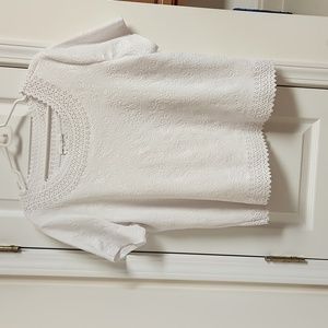 Rebecca Malone Petite white textured top.